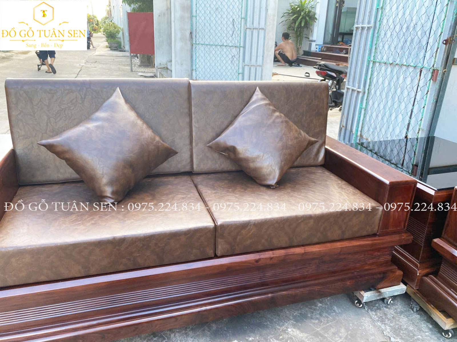 Thông tin kích thước Bộ sofa gỗ hương chân pháo 